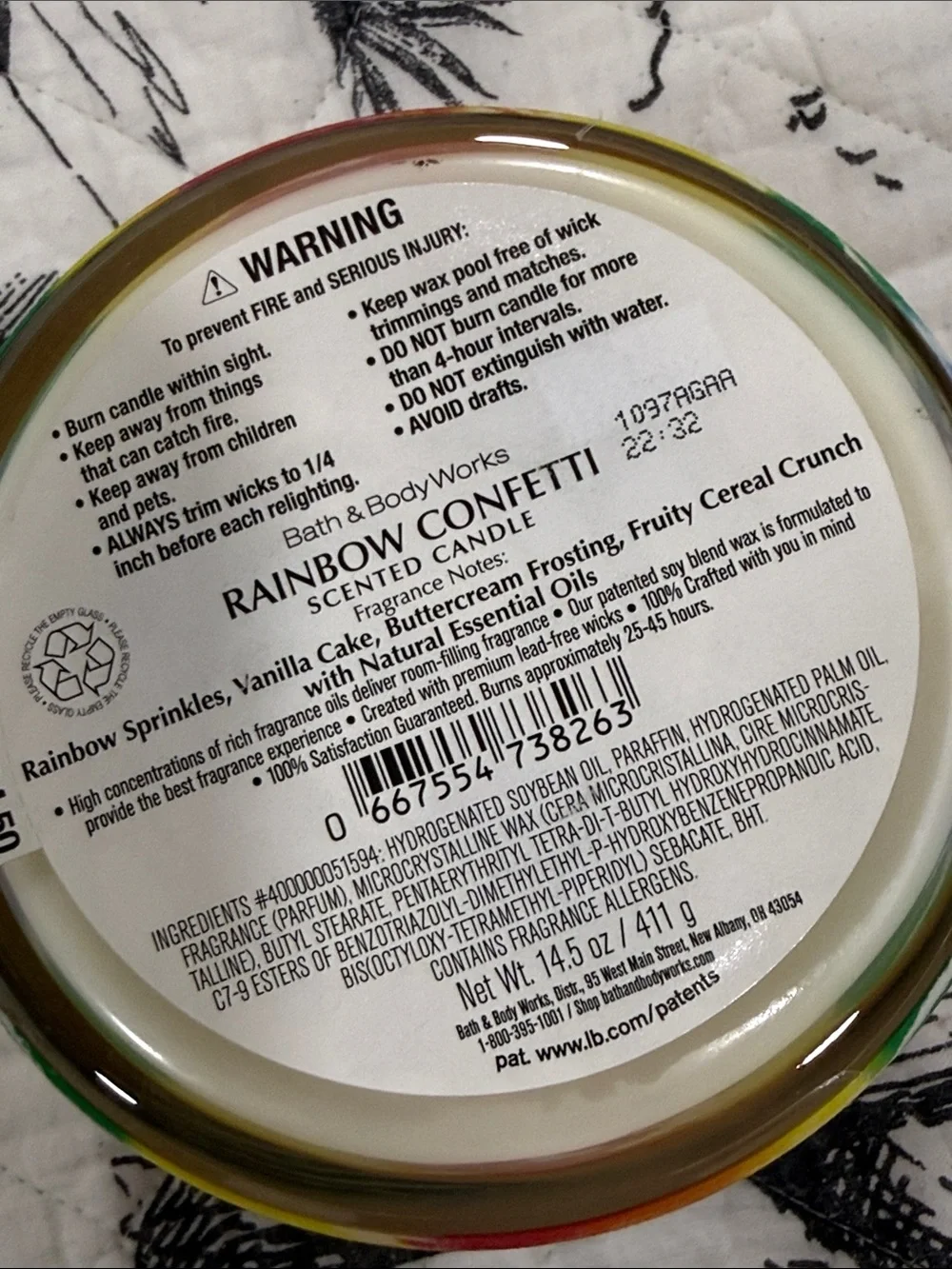 NEW Bath & Body Works RAINBOW CONFETTI 3 Wick Candle - Picture 4 of 4